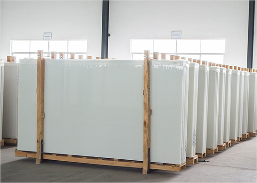 Your trusted Chinese manufacturer for premium Artificial White Marble and Nano Crystallized Panels in big slab sizes .